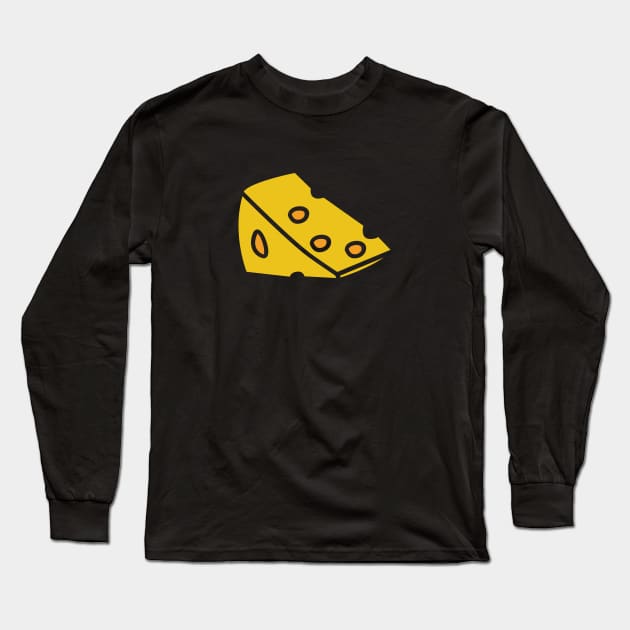 Funny Cheese Symbol Illustration Long Sleeve T-Shirt by Shirtbubble